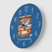 niedlicher Nähfortschritt Große Wanduhr (Winkel)