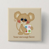 Niedlicher Nähknopf Name oder Nachricht hinzufügen Button (Vorderseite)