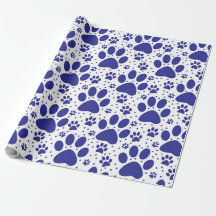 Niedlicher, nahtloser Blue Paw Print Holiday