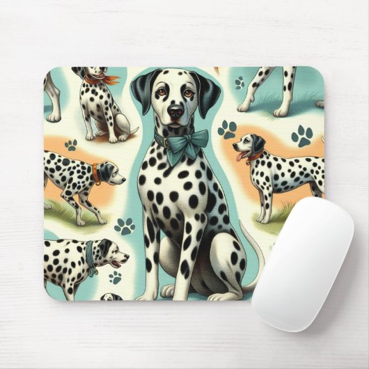Niedlicher nahtloser Dalmatiner Mousepad (Mit Mouse)