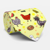 Niedlicher nahtloser Huhnmuster-Cartoon Krawatte (Gerollt)