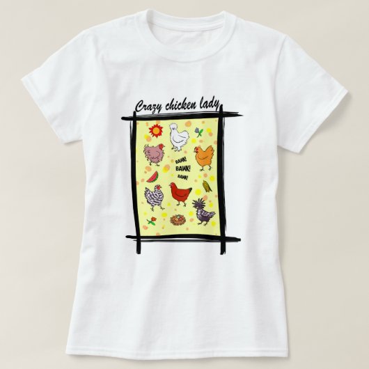 Niedlicher nahtloser Huhnmuster-Cartoon T-Shirt (Design vorne)