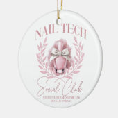 Niedlicher Nail Tech Coquette Nail Polnischer Sozi Keramik Ornament (Links)