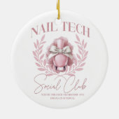 Niedlicher Nail Tech Coquette Nail Polnischer Sozi Keramik Ornament (Hinten)
