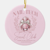 Niedlicher Nail Tech Coquette Nail Polnischer Sozi Keramik Ornament (Vorne)