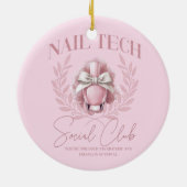 Niedlicher Nail Tech Coquette Nail Polnischer Sozi Keramik Ornament (Hinten)