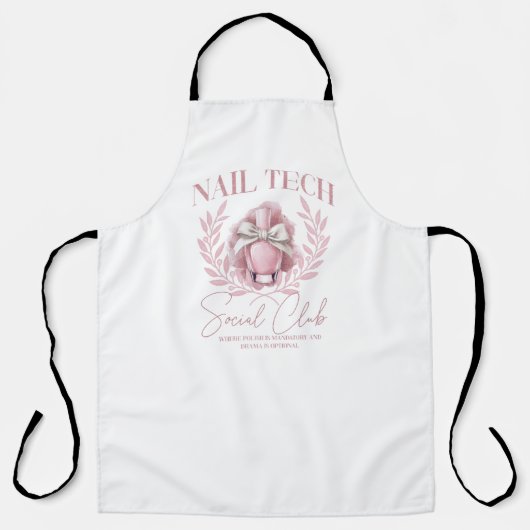 Niedlicher Nail Tech Coquette Nail Polnischer Sozi Schürze (Vorderseite)