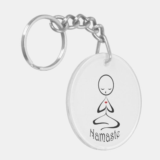 Niedlicher Namaste-Schlüsselanhänger Schlüsselanhänger (Vorderseite links)