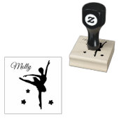 Niedlicher Name Ballerina Custom Initial Gummistempel (Stempel)