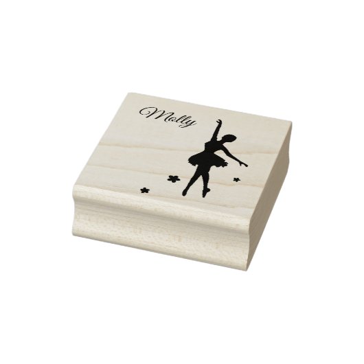 Niedlicher Name Ballerina Custom Initial Gummistempel (Stempel)