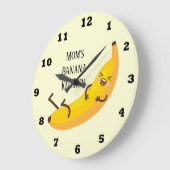 Niedlicher Name Bananenküche Große Wanduhr (Winkel)