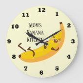 Niedlicher Name Bananenküche Große Wanduhr (Vorderseite)