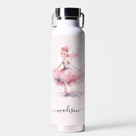 Niedlicher Name der Ballerina-Schrift Trinkflasche (Vorne)