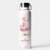 Niedlicher Name der Ballerina-Schrift Trinkflasche (Rückseite)