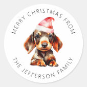 Niedlicher Name der Dacshsund-Familie Runder Aufkleber (Vorderseite)