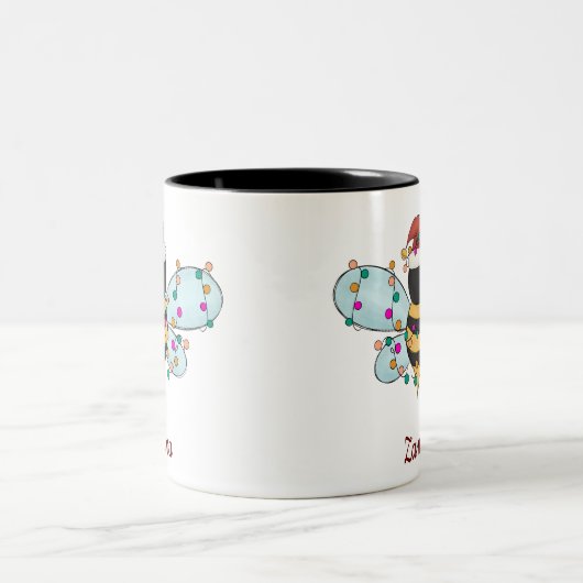 Niedlicher Name der Funny Bee Personalisiert Weihn Zweifarbige Tasse (Mittel)