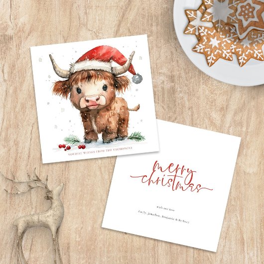 Niedlicher Name der Highland Kuh Frohe Weihnachten