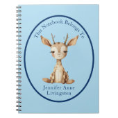 Niedlicher Name der Hirschillustration Notizblock (Vorderseite)