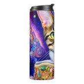 Niedlicher Name der Katze Personalisiert Thermosbecher (Nach links gedreht)