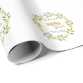 Niedlicher Name der kleinen Wasserfarbenkanne Baby Geschenkpapier (Rolleneckpunkt)