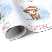 Niedlicher Name der Kuh Santa Highland Weihnachten Geschenkpapier (Rolleneckpunkt)