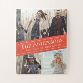 Niedlicher Name der Orange Multi-Fotocollage Puzzle