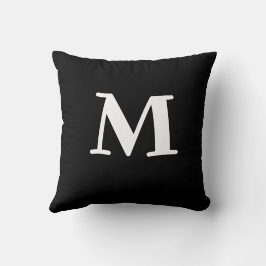 Niedlicher Name der Pinguin Monogramm in Schwarzwe Kissen (Rückseite)