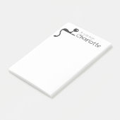 Niedlicher Name der schwarzen Cartoon Post-it Klebezettel (angewinkelt)