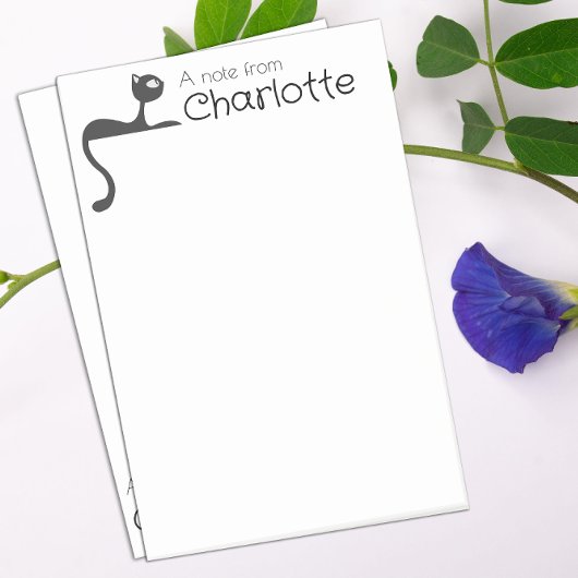 Niedlicher Name der schwarzen Cartoon Post-it Klebezettel