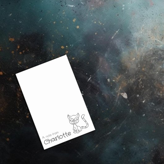 Niedlicher Name der schwarzen Cartoon Post-it Klebezettel