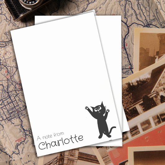 Niedlicher Name der schwarzen Cartoon Post-it Klebezettel