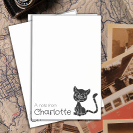 Niedlicher Name der schwarzen Cartoon Post-it Klebezettel