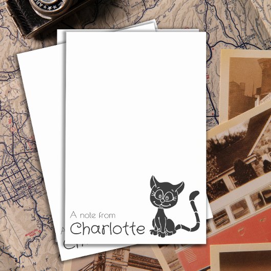 Niedlicher Name der schwarzen Cartoon Post-it Klebezettel