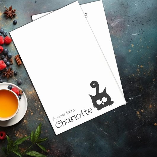 Niedlicher Name der schwarzen Cartoon Post-it Klebezettel