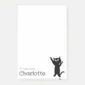 Niedlicher Name der schwarzen Cartoon Post-it Klebezettel (Vorderseite)