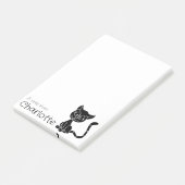 Niedlicher Name der schwarzen Cartoon Post-it Klebezettel (angewinkelt)