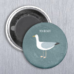 Niedlicher Name der Seagull Magnet<br><div class="desc">Eine vom Ozean stehende,  freche Möwe. Ideal für diejenigen,  die Liebe Seevögel und die Küste. Personalisieren Sie das Programm,  indem Sie den Namen ändern oder entfernen.</div>