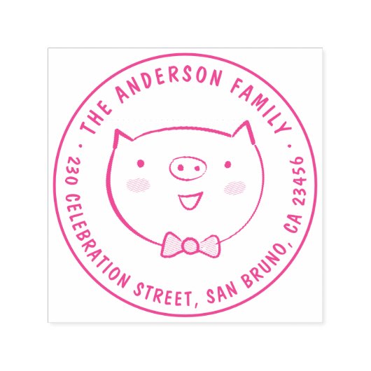 Niedlicher Name der Tierfamilie Runde Rücksendeadr Permastempel (Design)