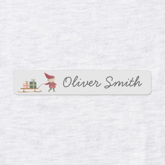 Niedlicher Name der Weihnachtselfen-Tagesstätte Etiketten (Design 2)