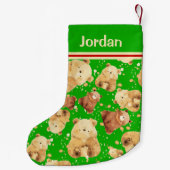 Niedlicher Name des Babybärchens Kleiner Weihnachtsstrumpf (Rückseite)