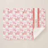 Niedlicher Name des Babys Koralle und rosa Wasserf Sherpadecke (Vorderseite (Horizontal))