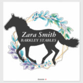 Niedlicher Name des benutzerdefinierten Pferdes Aufkleber (Blatt)