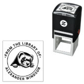 Niedlicher Name des Buches "Ferret Head Peeking Li Permastempel (Beispiel)