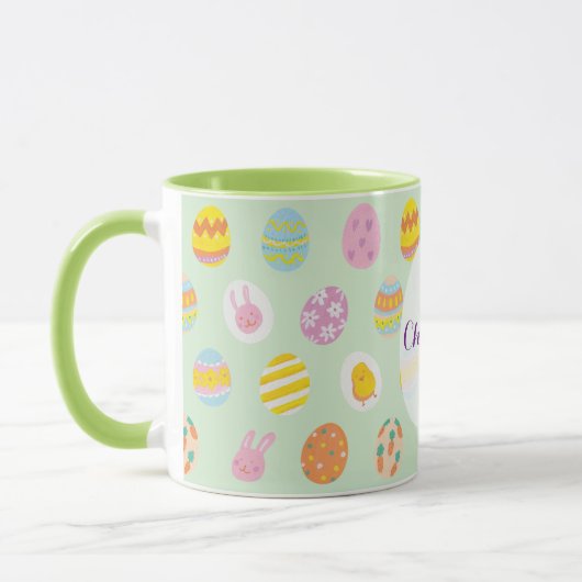 Niedlicher Name des Eiermusters "Green Oaster" Tasse (Links)