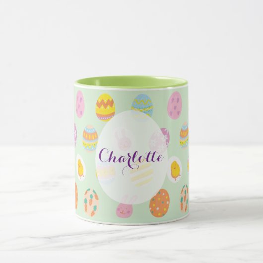 Niedlicher Name des Eiermusters "Green Oaster" Tasse (Zentrum)