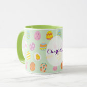 Niedlicher Name des Eiermusters "Green Oaster" Tasse (Vorderseite Links)