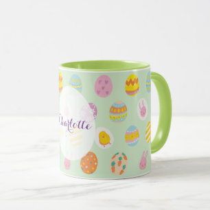 Niedlicher Name des Eiermusters "Green Oaster" Tasse