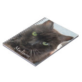 Niedlicher Name des Fotos "Black Cat" Notizblock (Linke Seite)