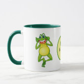 Niedlicher Name des Frosches in Monogramm Tasse (Links)