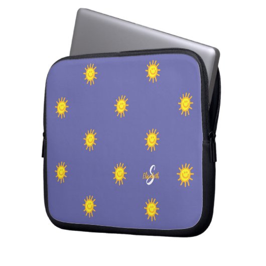 Niedlicher Name des glücklichen Gesichts Laptopschutzhülle (Vorderseite Links)